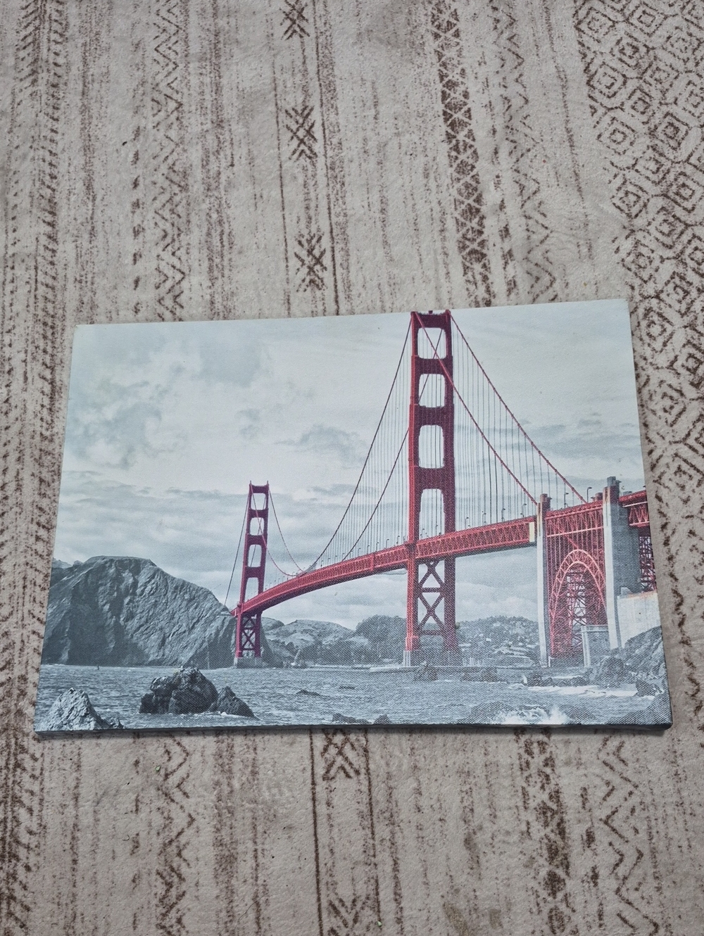 Red and Gray Golden Gate Bridge Wall Art